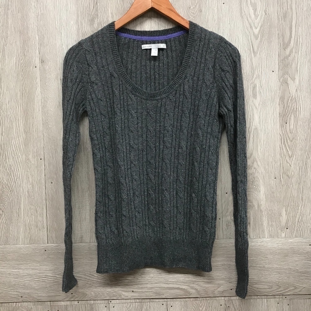 Old Navy Gray Piped Round Neck Sweater BB223 C